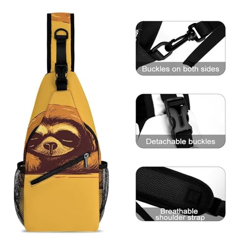 Bolso Bandolera Sloth Lying Down para Hombre y Mujer miniatura 3