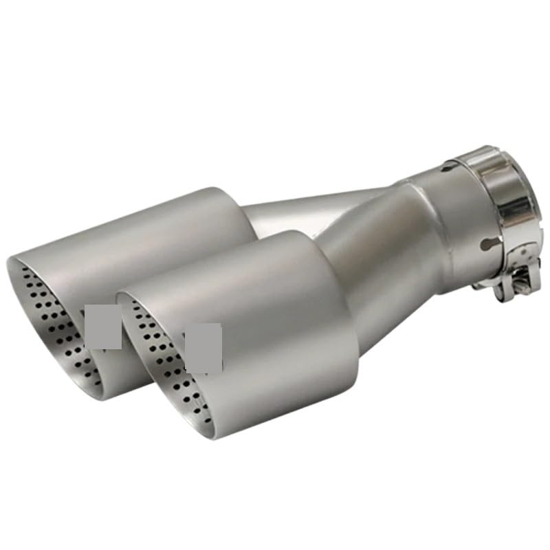 Tuyau Arrière Embout d'Échappement 63mm avec Double Embout Silencieux Voiture Universel