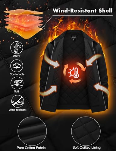Image of Cotrasen Men's Washed Cotton Work Jacket Quilted Lined Workwear Jackets