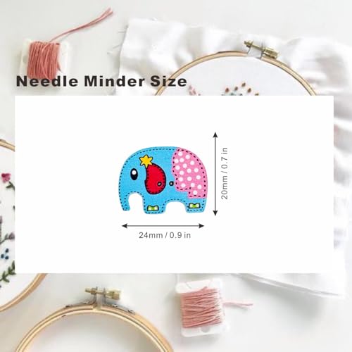 Image of 4 Pieces Painted Elephant Needle Minder，Magnetic Pin Holder for Cross Stitch, Needlework and Embroidery Accessories，Magnetic Needle Nanny