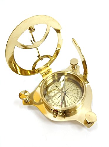 5" Sundial Compass Solid Brass Sun Dial #TOP1