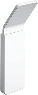 Cosmic NEA Rectangular and Contemporary Design Wall Hanger. Towel Hook with Adhesive or Screw Fixing. Matte White Metal Bathroom Accessory