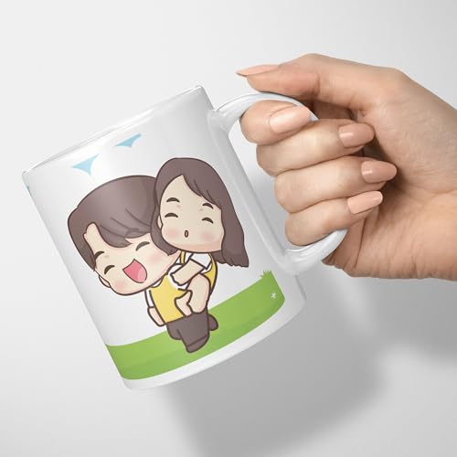 Image of Raksha Bandhan Gifts Printed Mug with Keychain Best Rakhi Combo Gift for Brother & Sister Rakshabandhan Return Gifts for Sister White 350ml Coffee Mug(Pack of 5)(Combo Set)(RMCKRCG806)
