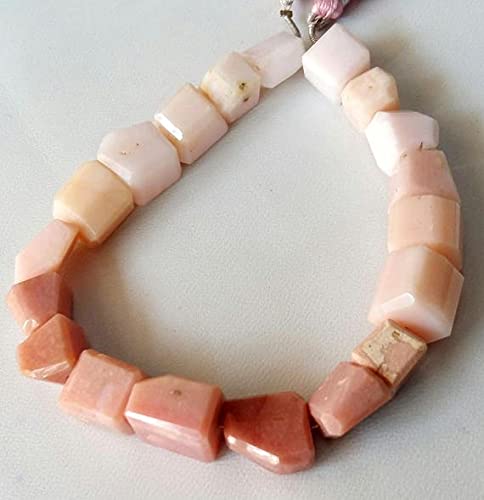 Perles opale rose nuggets facettées 9mm 12mm fil pour bijoux artisanaux