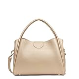28 x 20 x 12 cm LANCASTER  Ida Double - Sac à Main Cuir de Vachette Grainé Champagne - In - Nude