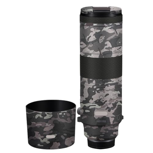 Funda protectora adhesiva para lente Canon RF200-800mm f/6.3-9, diseño camuflaje campo, material texturizado 3D, ultrafina y reutilizable miniatura 1