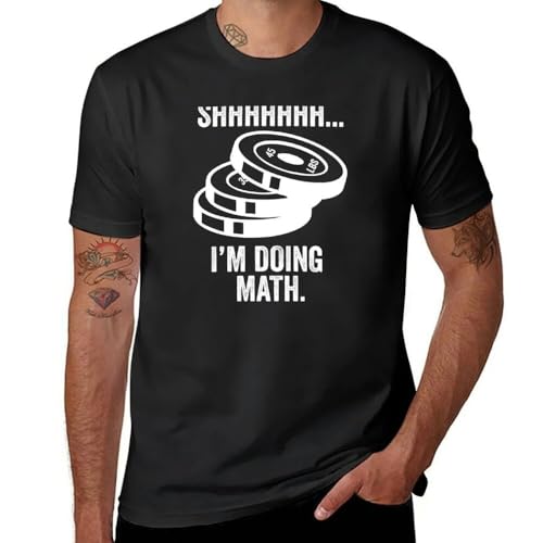 Shh Im Doing Math T-Shirt Kawaii Clothes Graphic t Shirt t Shirt Short Sleeve Men Workout Shirt Black M