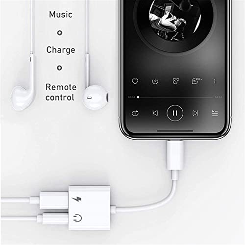 Headphone Adapter For Iphone [Apple Mfi Certified], 2 In 1 Lightning To 3.5Mm Aux Audio Dongle Charger Splitter For Iphone Accessories Compatible With Iphone 13/12/11/Xr/X/8/7, Support All Ios System #TOP2