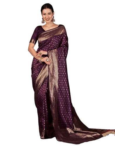 Image of SIRIL Women's Banarasi Soft Silk Saree Pure Silk with Unstitched Blouse Piece