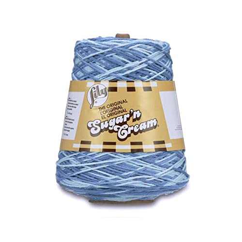 Image of Lily Sugar N Cream Cones Faded Denim Yarn - 1 Pack of 14oz /400g - Cotton - #4 Medium - 706 Yards - Knitting /Crochet