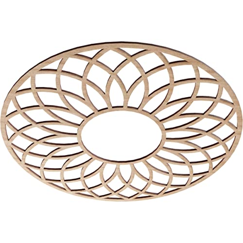 Image of Ekena Millwork 24 inchOD x 8 1 /4 inchID x 3 /8 inchT Cannes Wood Fretwork Pierced Ceiling Medallion, Alder