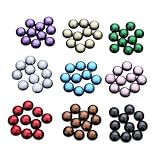 Frcolor 30個 レッド円形レジンパッチ 耐久性ある半円形平底ジュエリー用アクセサリー イヤリング挟むパーツ女性用