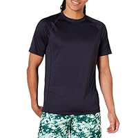 Amazon Essentials Herren Schmal Geschnittenes, Kurzärmeliges, Schnelltrocknendes UPF 50-Bade-T-Shirt, Dunkles Marineblau, L