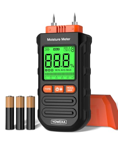 YOWEXA Pin-Type Wood Moisture Meter for Hardwood & Softwood