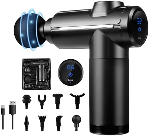 Pistolet de massage pour tissus profonds, masseur à percussion mu...