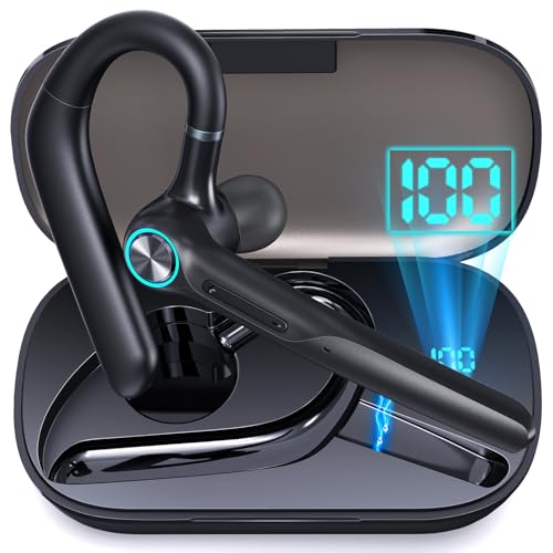 Eumspo Single Ear Bluetooth Headset, Wireless Earpiece 60Hrs Playback Single Ear Bluetooth Headset, Wireless Earpiece 60Hrs Playback (Black)