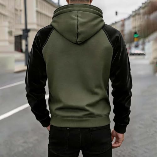 Hoodies for Men Color Block Full Zip Hooded Sweatshirt Jacket with Pockets - image 3