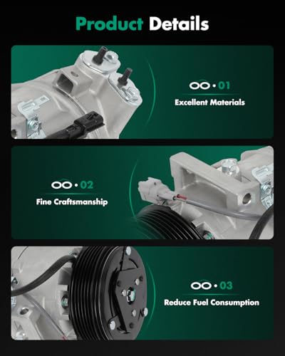 Image of SCITOO AC Compressor for Nissan for Sentra 1.8L 2013-2019 | Fast Cooling, Ultra Low Noise (≤72 dB) Air Conditioner Compressor for Summer, with Clutch, 926003SH0A 926003SH1A 926003SH1B
