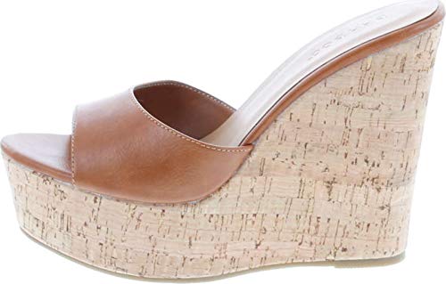 Image of BAMBOO Women's Clear Band Platform Wedge Slide