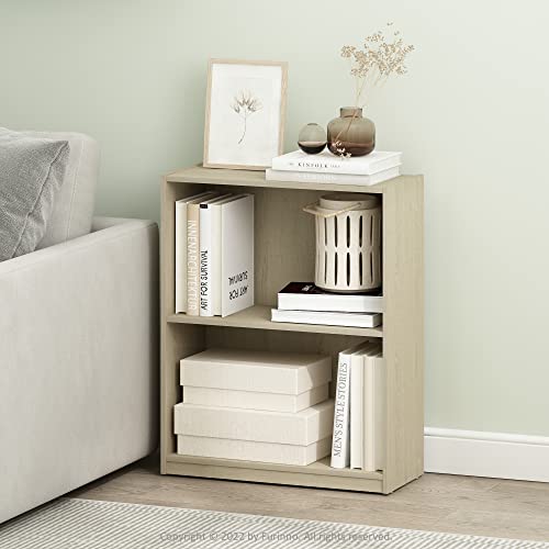 2-Tier Open Shelf Bookcase in Metropolitan Pine by Furinno - Image 2