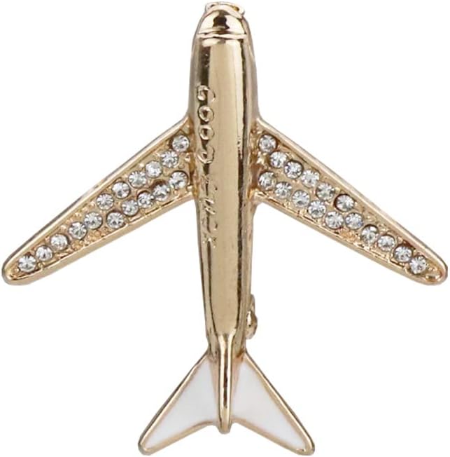 Star Brooches Pin Planet Brooch Airplane Rhinestone Brooch 18K Gold Plated Lapel Pin Birthday Gifts for Women Men