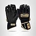 Franklin Sports MLB Batting Gloves - CFX Pro PRT Heavy Duty Protective Baseball + Softball Batting Gloves - Adult Padded Reinforced Leather - Adult Small - Black + Gold