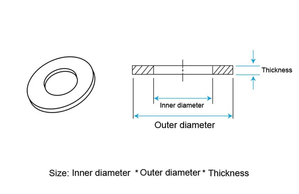 Juntas planas de silicona negra, arandela de tornillo, arandela de sellado for grifo de plomería, junta tórica de sellado impermeable, 38x4x1mm, 32x18x1,5mm, 1000 Uds./500 Uds. (Tamaño : 1000pcs-38x4