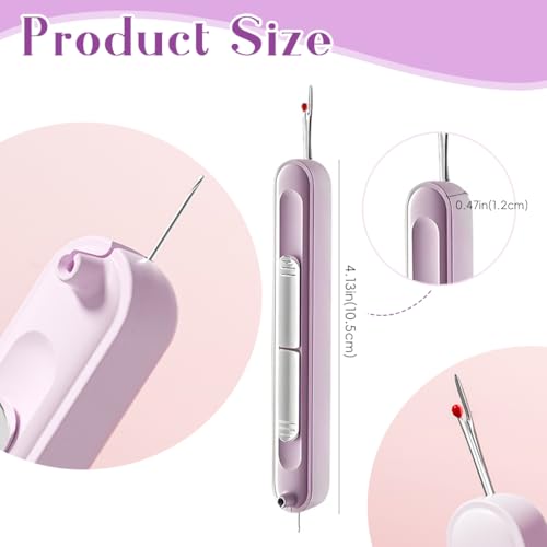 Image of HASTHIP 2 in 1 Automatic Threader & Seam Ripper Dual Head Retractable Needle Threader Stainless Steel Stitch Remover Sewing Needle for Hand Sewing,Embroidery,and Crafts