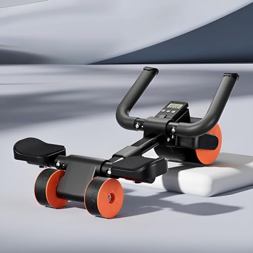 YHK ABS Three Wheel Roller with Elbow Support Home Workout Plank AB Rollers Wheels Automatic Rebound for Core Trainer Fitness Equipment