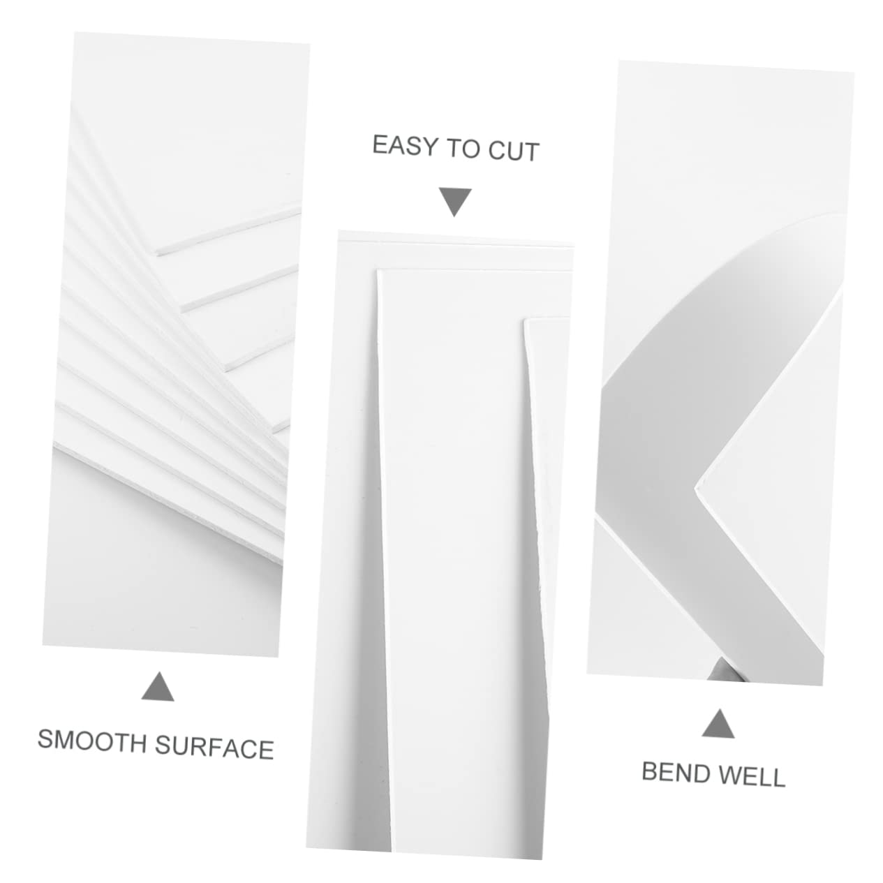 Láminas de Espuma Pvc Blanco, 10 Piezas, para Maquetas y Mesas de Arena, Material Práctico para Micropaisajes y Decoración