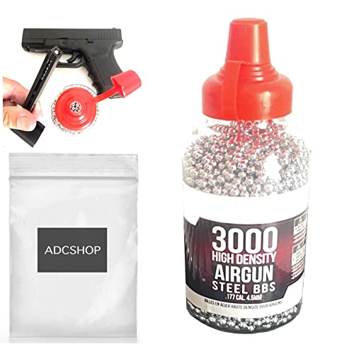 ADCSHOP - 3000 Bolas de Acero Calibre 4.5 mm - Munición - para Armas Aire comprimido...