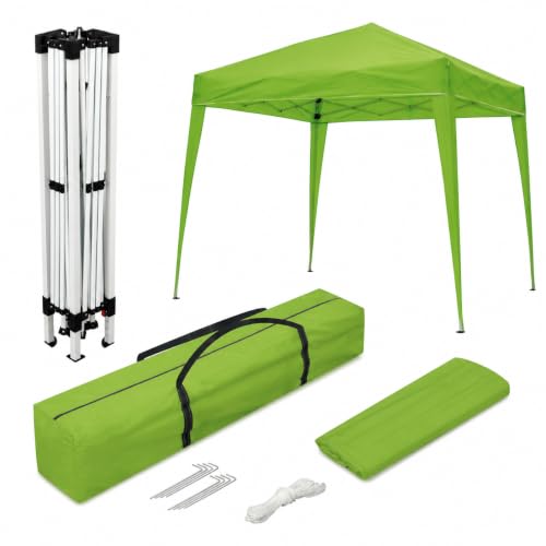 Wasabi - Carpa Plegable 3x3 m – Resistente al Agua - Incluye Vientos y Piquetas de Fijación - Estructura de Acero - Cenador para Jardín – Pérgola Playa - Camping Fiestas (Verde)
