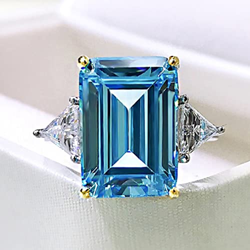 Anneaux de zircon aigue-marine le cadeau idéal pour femme en argent 925