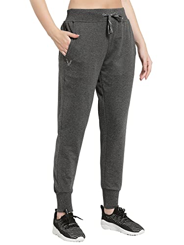 Image of UZARUS Women's Cotton Regular Fit Joggers Track Pants with Zippered Pocket