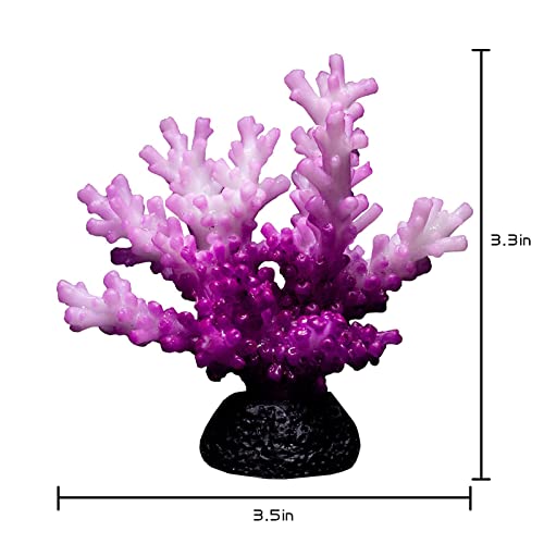 Lpflasat 1Pc Of Fluorescent Staghorn Coral Decor Fish Tank Decor Accessories Aquarium Plants Coral Reef Decor Fish Tank Decorations White Coral Fake Coral Decorations For Home (Purple) #TOP7
