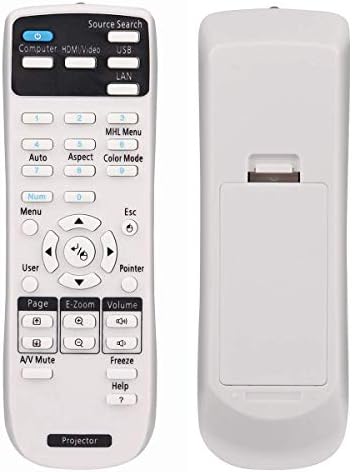 ESolid 1547200 Remote Control for Epson BrightLink 425Wi 430i 435Wi 475Wi 480i 485Wi 575Wi 585Wi 595Wi PowerLite 420 425W 430 435W 470 475W 480 485W Home Cinema 500 S11 X12 X15 Projectors