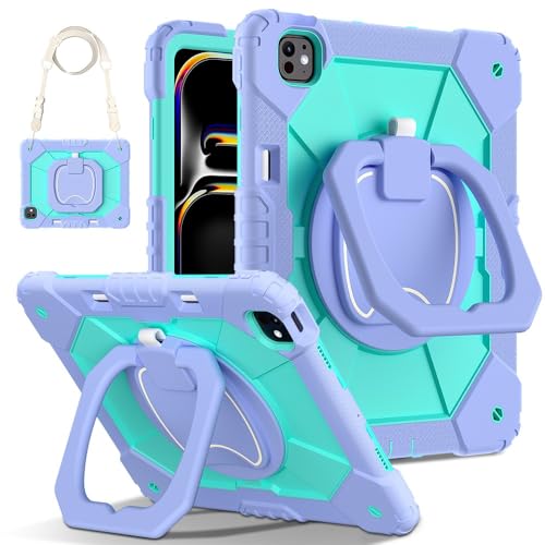 Coque complète iPad Pro 13 M4 antichoc avec bandoulière et support ajustable