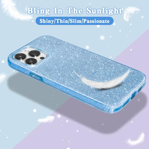 MATEPROX Compatible with iPhone 15 Pro Max Case Bling Sparkle Cute Girls Women Protective Cases Cover for iPhone 15 Pro Max 6.7" 2023-Blue - image 2