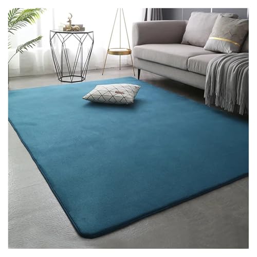 LTYKNGH Alfombra Habitacion Alfombras de Terciopelo Coral for decoración Moderna Sala Estar, Alfombra Gruesa(Lake Blue,120x200cm 47.2x78in)
