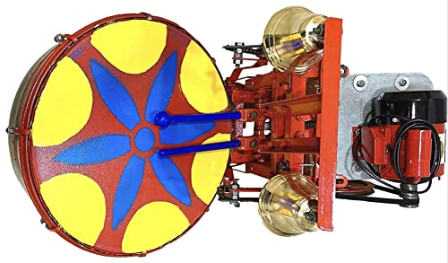 Image of rosepetals Fully automatic electric aarti machine /nagara drum bell Big machine for temples 16 inch drum