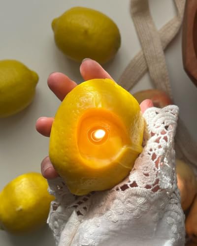 Image of Lemon Shaped Candle Set of 3 | Realistic Lemon Design, Decorative Candle