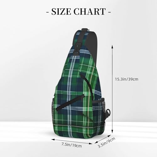 Mochila bandolera estampada tartán escocés azul miniatura 3
