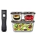 CASO Vacu OneTouch Eco-Set, Handvakuumierer inkl. 3 Vakuumbehälter aus Glas, 10 ZIP-Beutel und Food Manager Sticker, kabellos, bis zu 150 Minuten Laufzeit, aufladbar, Schwarz en las günstig Kaufen-CASO Vacu OneTouch Eco-Set, Handvakuumierer inkl. 3 Vakuumbehälter aus Glas, 10 ZIP-Beutel und Food Manager Sticker, kabellos, bis zu 150 Minuten Laufzeit, aufladbar, Schwarz
