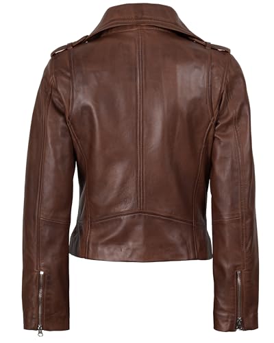 Image of Blingsoul Womens Real Leather Jacket - Asymmetrical Leather Jackets for Women