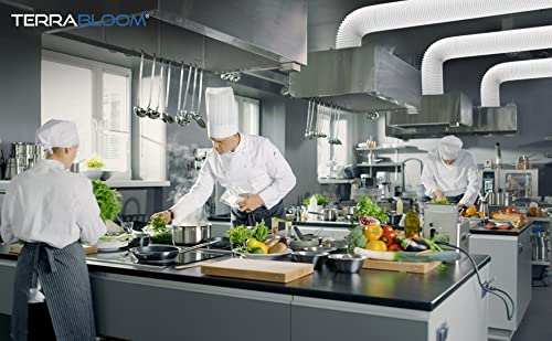 Terrabloom Flexible 4 Inch Ducting – White 25 Feet Durable Aluminum Duct With 2 Clamps – 4 Layer Hvac Ventilation Air Hose - Great For Grow Tents, Dryer Rooms, House Vent Register Lines #TOP7