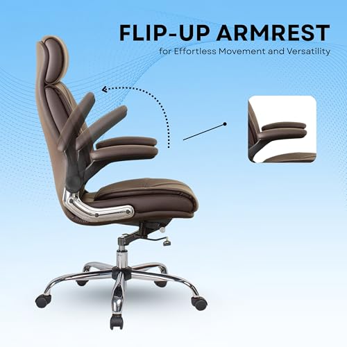 Image of Lakdi The Furniture Co Ergonomic High Back Office Chair for Long Hours | Premium Cushion Comfortable Desk Chair | Adjustable Height & 360 Swivel Executive Chair for 5-Year Warranty & Free Assembly