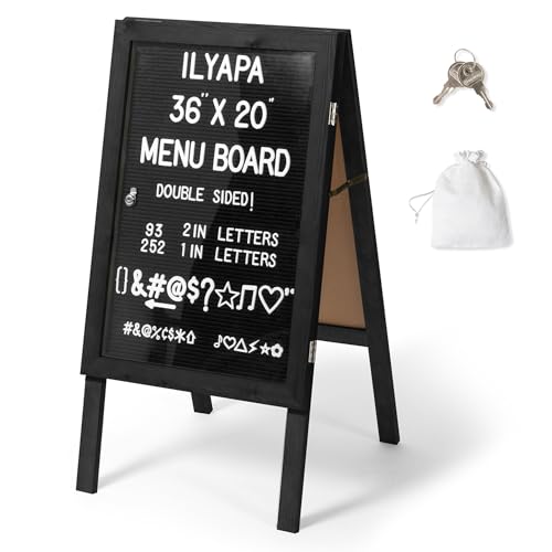 Ilyapa A Frame Chalk & Letter Board Sign, Sandwich Board - 36x20 in