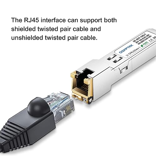 Image of 10Gbe SFP to RJ45 Copper Module, 10GBASE-T SFP+ Transceiver, mini gbic Compatible for Cisco SFP-10G-T-S, Meraki MA-SFP-10G-T, MikroTik CRS310 /CRS309-1G-8S+in, Unifi, Netgear, QNAP, Cat6a / Cat7,30m