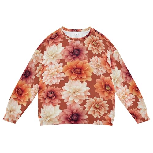 JUNZAN Cartoon Dahlia Terracotta Little Girls Hooded Sweatshirt Fleece Hoodie for Boys Athletic 4T