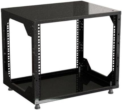 9U 482.6mm (19") Mini Rack - Open Frame - 440 mm Depth - Black - Server Enclosure - Studio Cabinet - Flight case